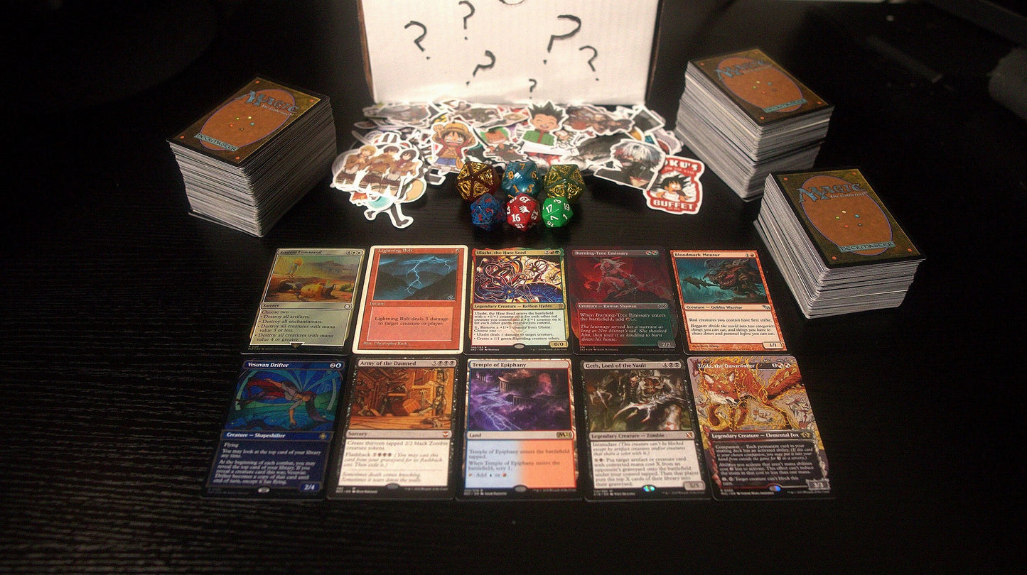 100 MTG Card/Stickers/d20 Dice MYSTERY PACK
