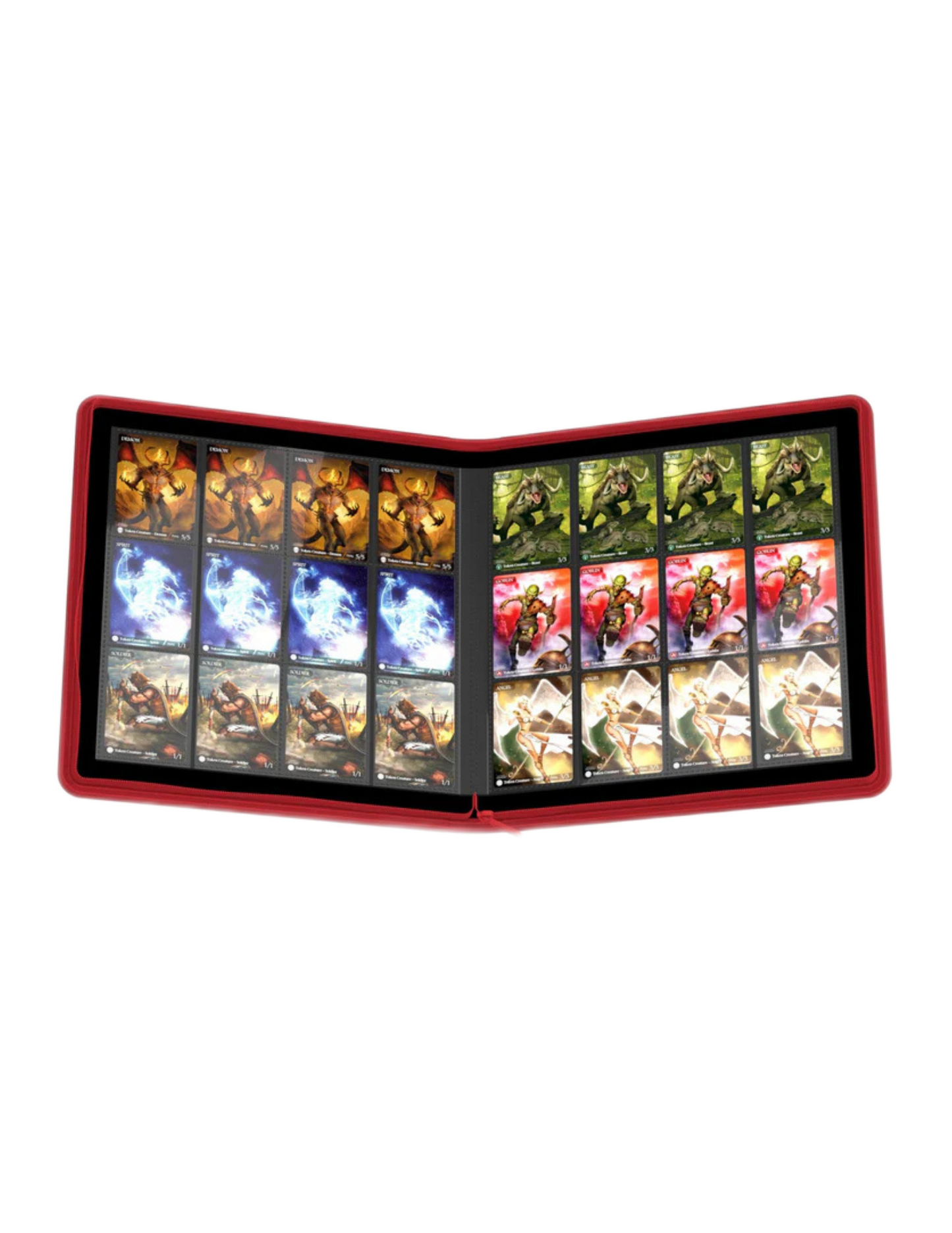 12 Pocket Quadrow Zipfolio Xenoskin Red Binder