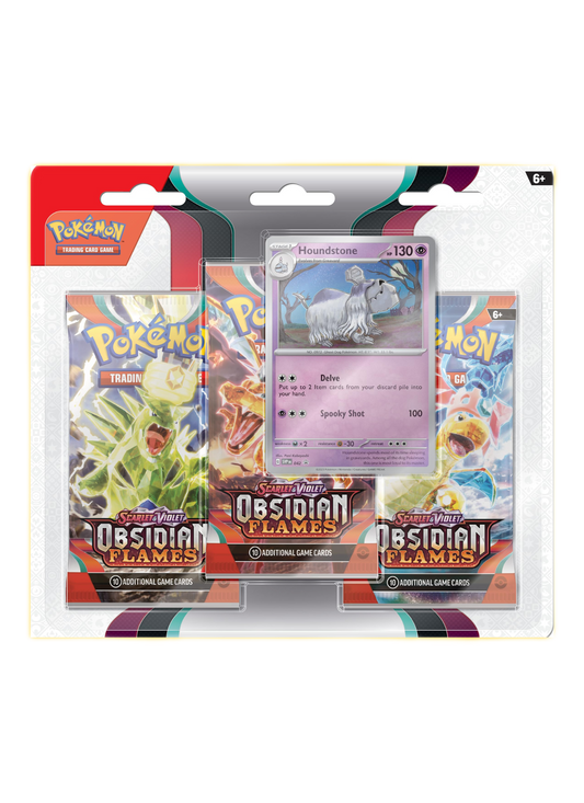 Obsidian Flames 3 Pack Blister (Eevee or Houndstone)