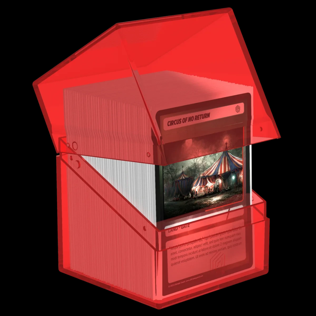 Boulder 100+ Clear Deck Box - Ruby Red