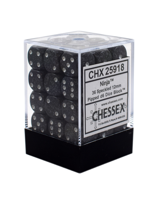Chessex: Speckled Ninja 12Mm D6 Dice (36 Ct)