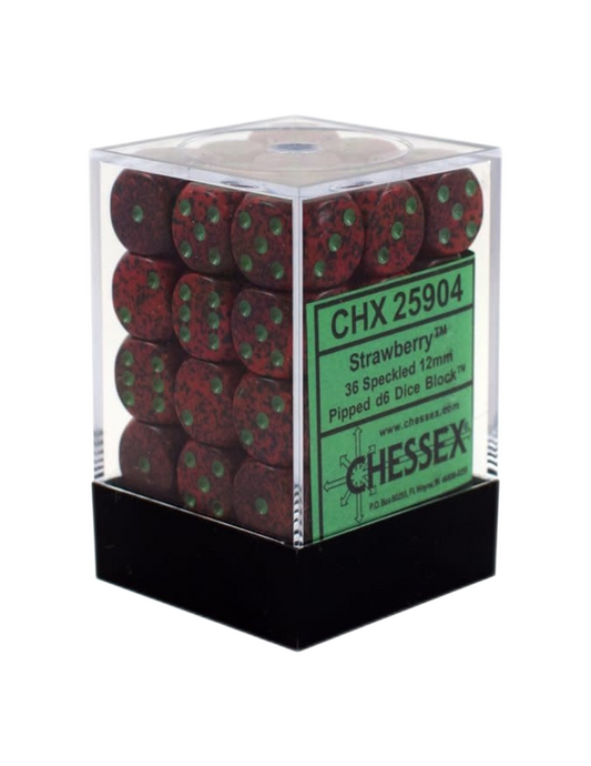 Chessex: Speckled Strawberry 12Mm D6 Dice Block (36 Ct)