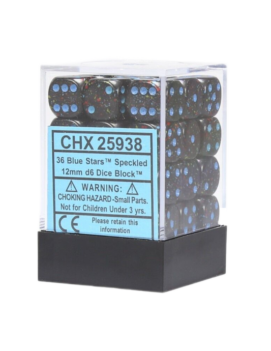 Chessex: Speckled Blue Stars 12Mm D6 Dice Block (36 Ct)