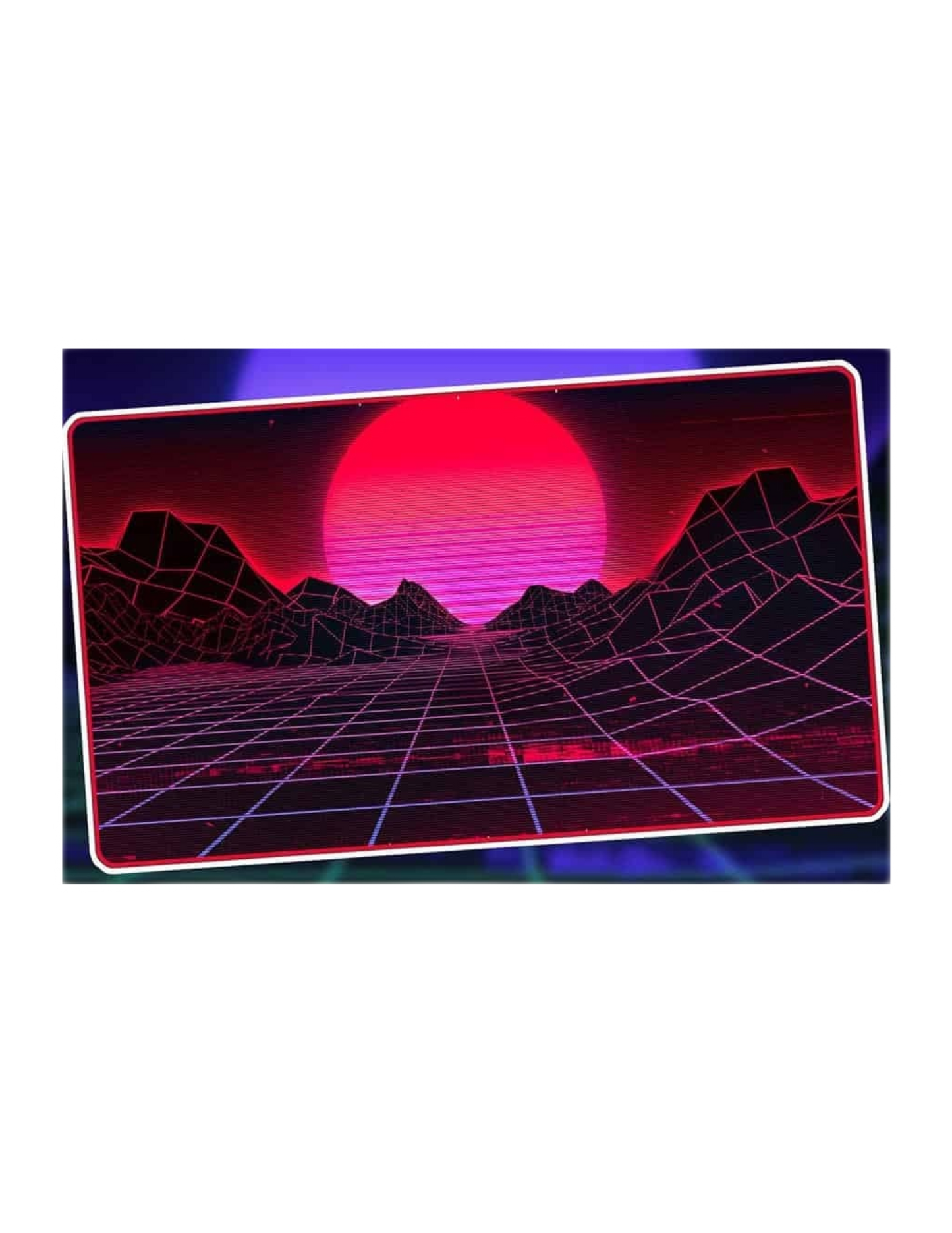 INFINITE BLACK: PREMIUM RETROWAVE PLAYMAT- MOUNTAIN