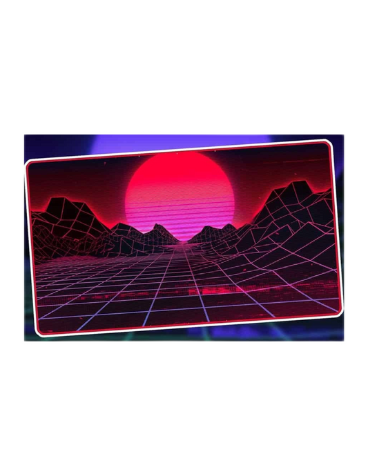 INFINITE BLACK: PREMIUM RETROWAVE PLAYMAT- MOUNTAIN