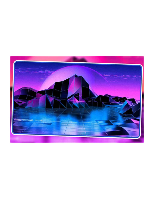 INFINITE BLACK: PREMIUM RETROWAVE PLAYMAT- ISLAND