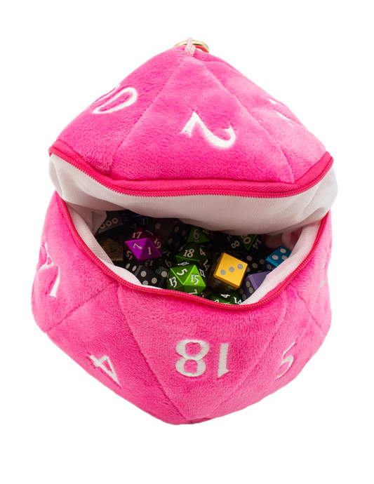ULTRA PRO: PLUSH D20 DICE BAG: HOT PINK