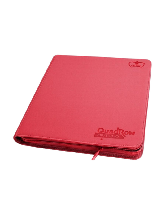12 Pocket Quadrow Zipfolio Xenoskin Red Binder