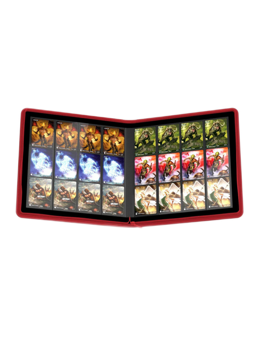 12 Pocket Quadrow Zipfolio Xenoskin Red Binder