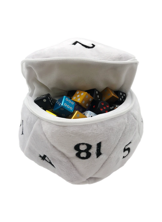 ULTRA PRO: PLUSH D20 DICE BAG: WHITE