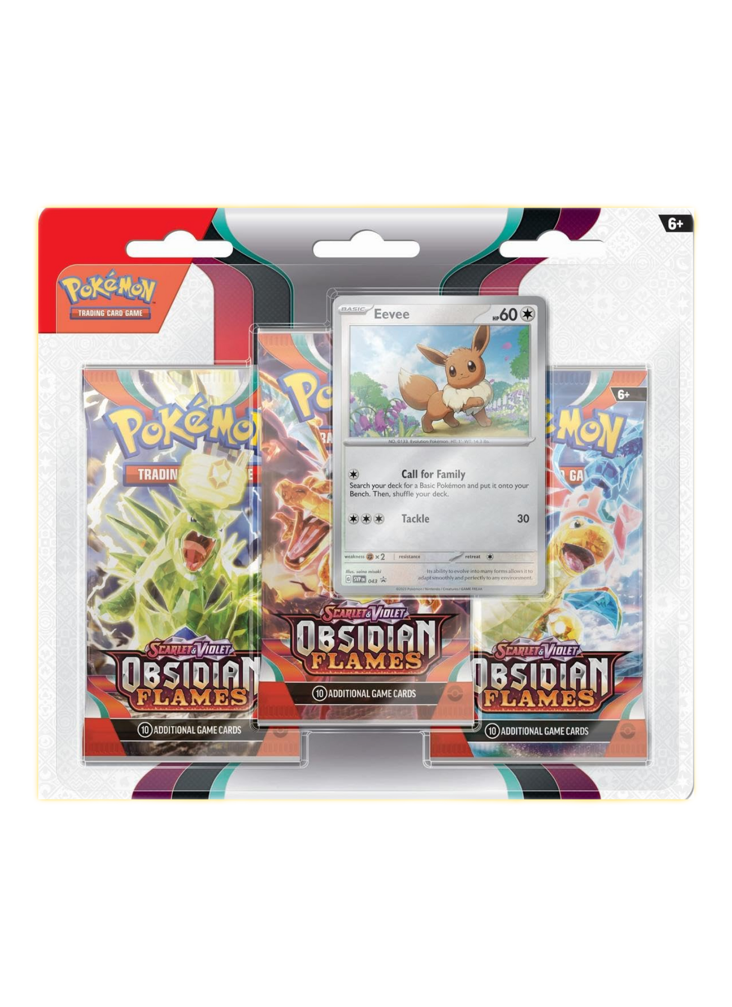 Obsidian Flames 3 Pack Blister (Eevee or Houndstone)