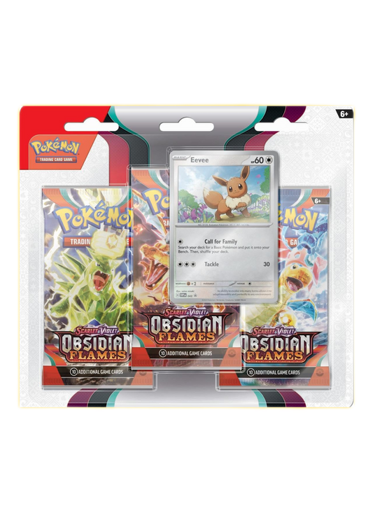 Obsidian Flames 3 Pack Blister (Eevee or Houndstone)