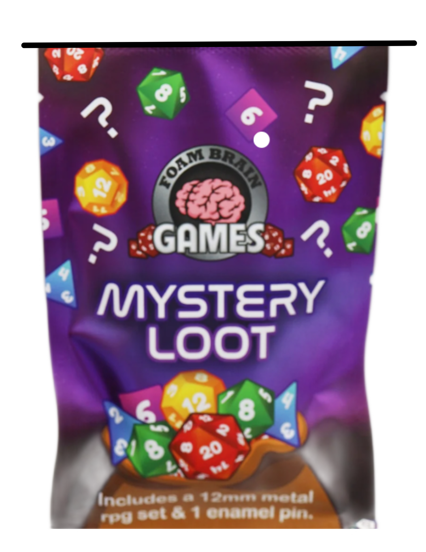Epic Mystery Loot: Mini Metal RPG Dice Set + Enamel Pin