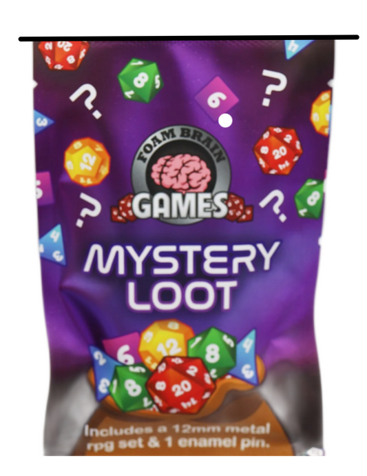 Epic Mystery Loot: Mini Metal RPG Dice Set + Enamel Pin