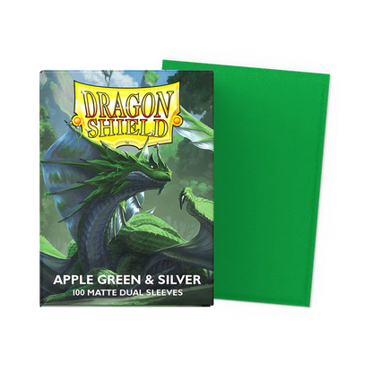 Dragon Shield Sleeves: Standard Matte Dual - Apple Green & Silver 100CT