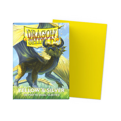 Dragon Shield Sleeves: Standard Matte Dual - Yellow & Silver 100CT