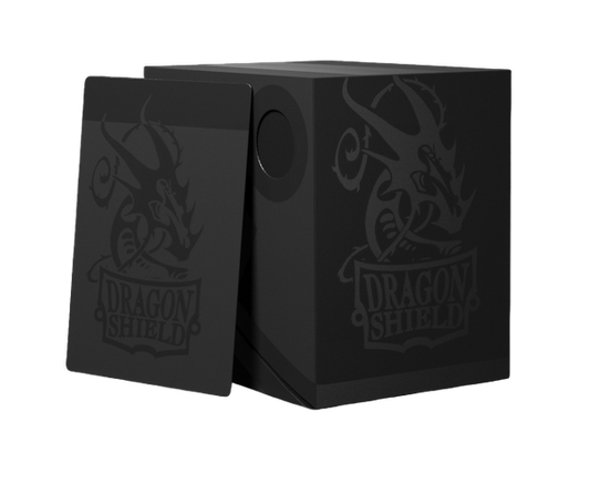 DRAGON SHIELD: DOUBLE SHELL DECK BOX: SHADOW BLACK-BLACK