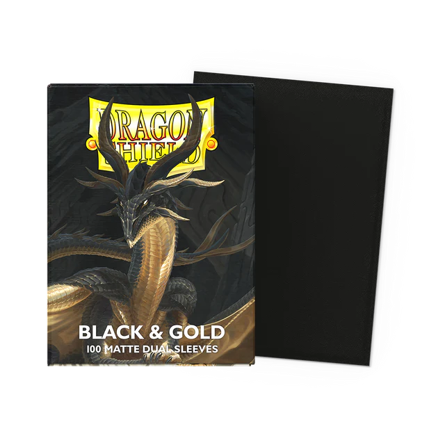 Dragon Shield Black & Gold - Matte Dual Sleeves
